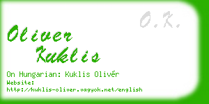 oliver kuklis business card