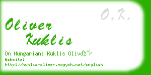 oliver kuklis business card